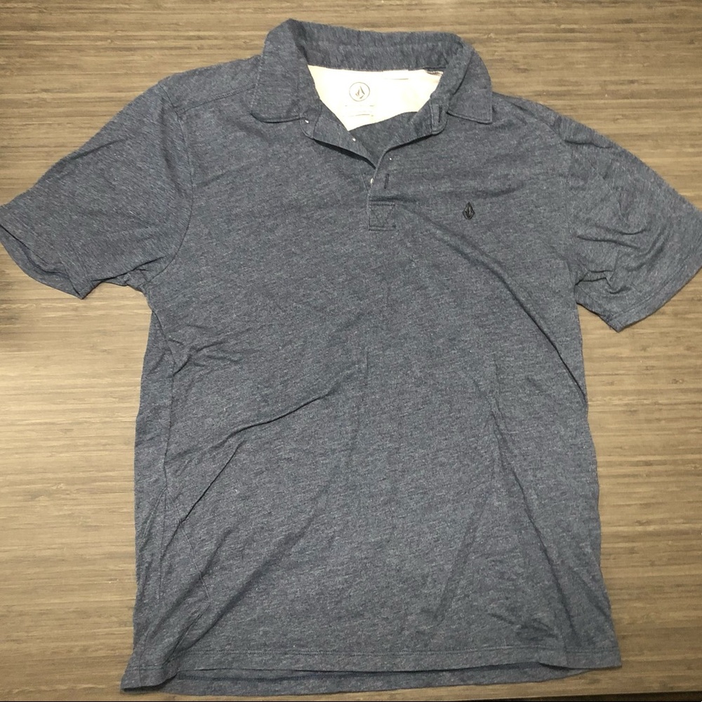 Volcom Stone Polo Blue/Grey Sz M Good Cond